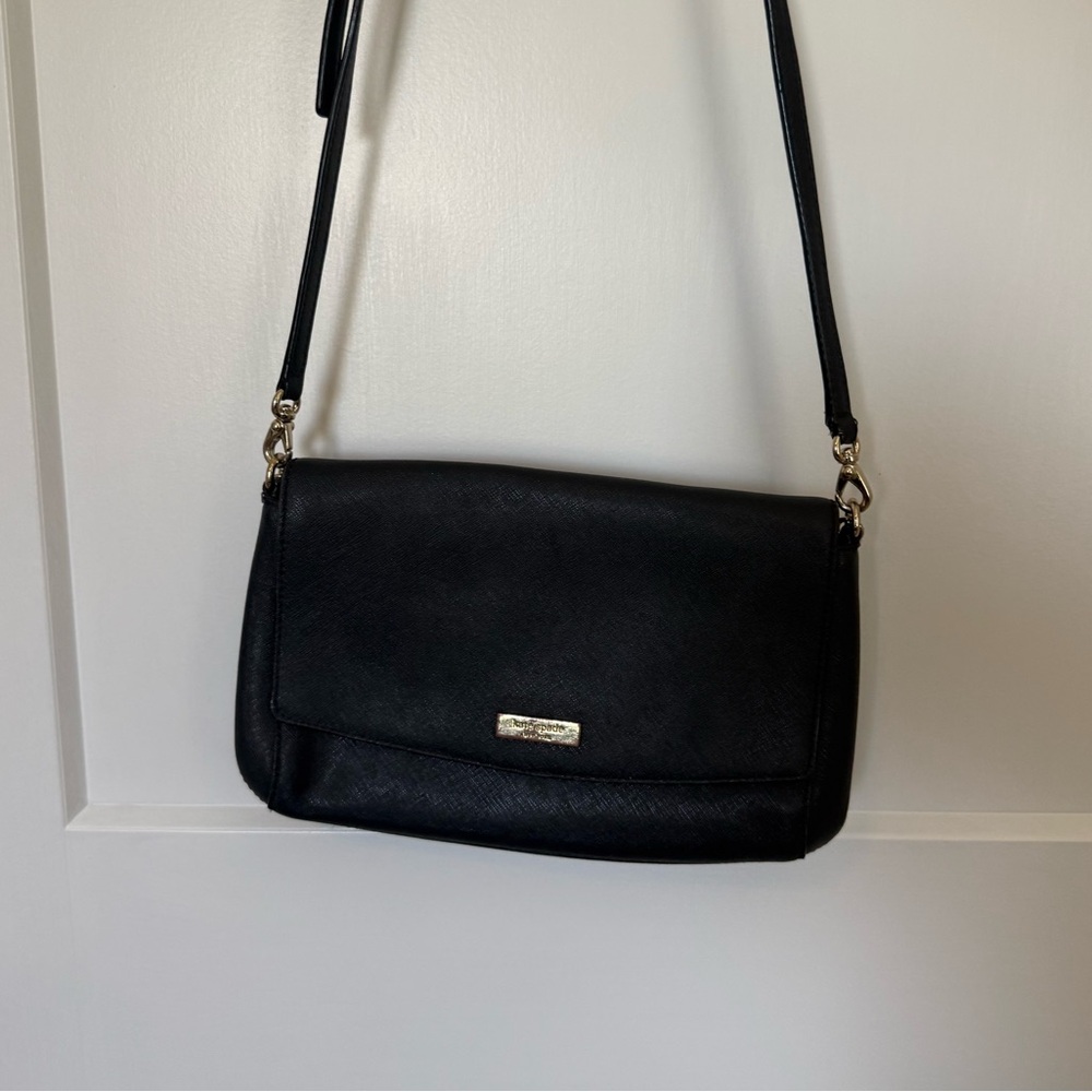 Black Kate Spade purse with gold detail